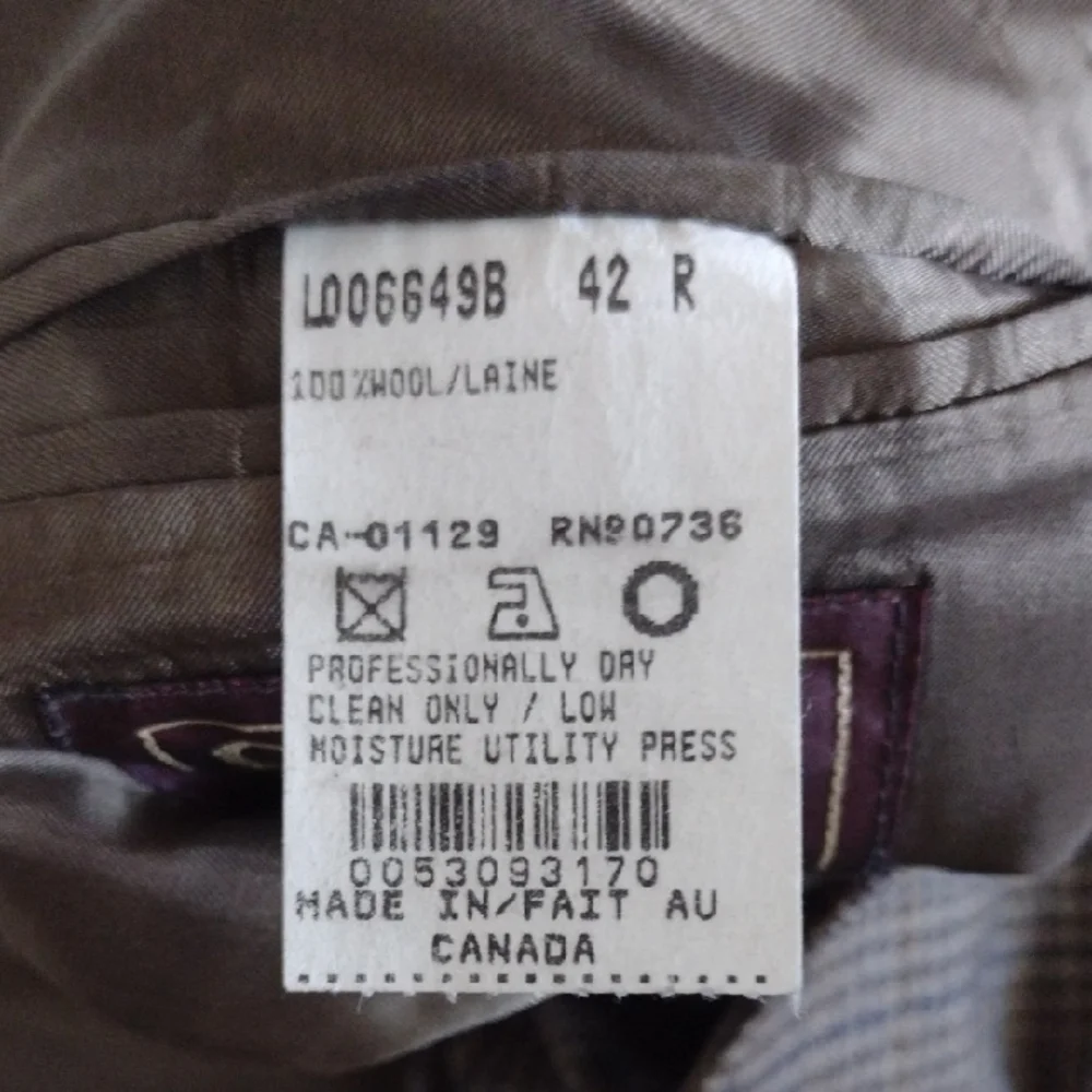 Ralph Lauren Brown Wool Glen Plaid Sport Coat